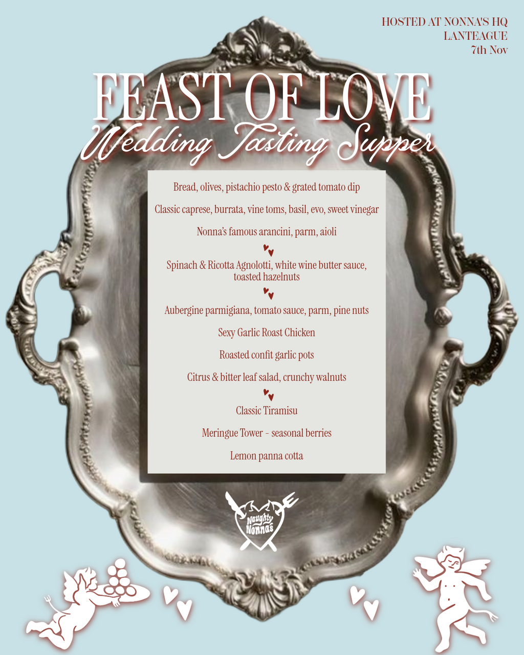 Saturday 7th Novemeber - Feast of Love - WEDDING TASTING