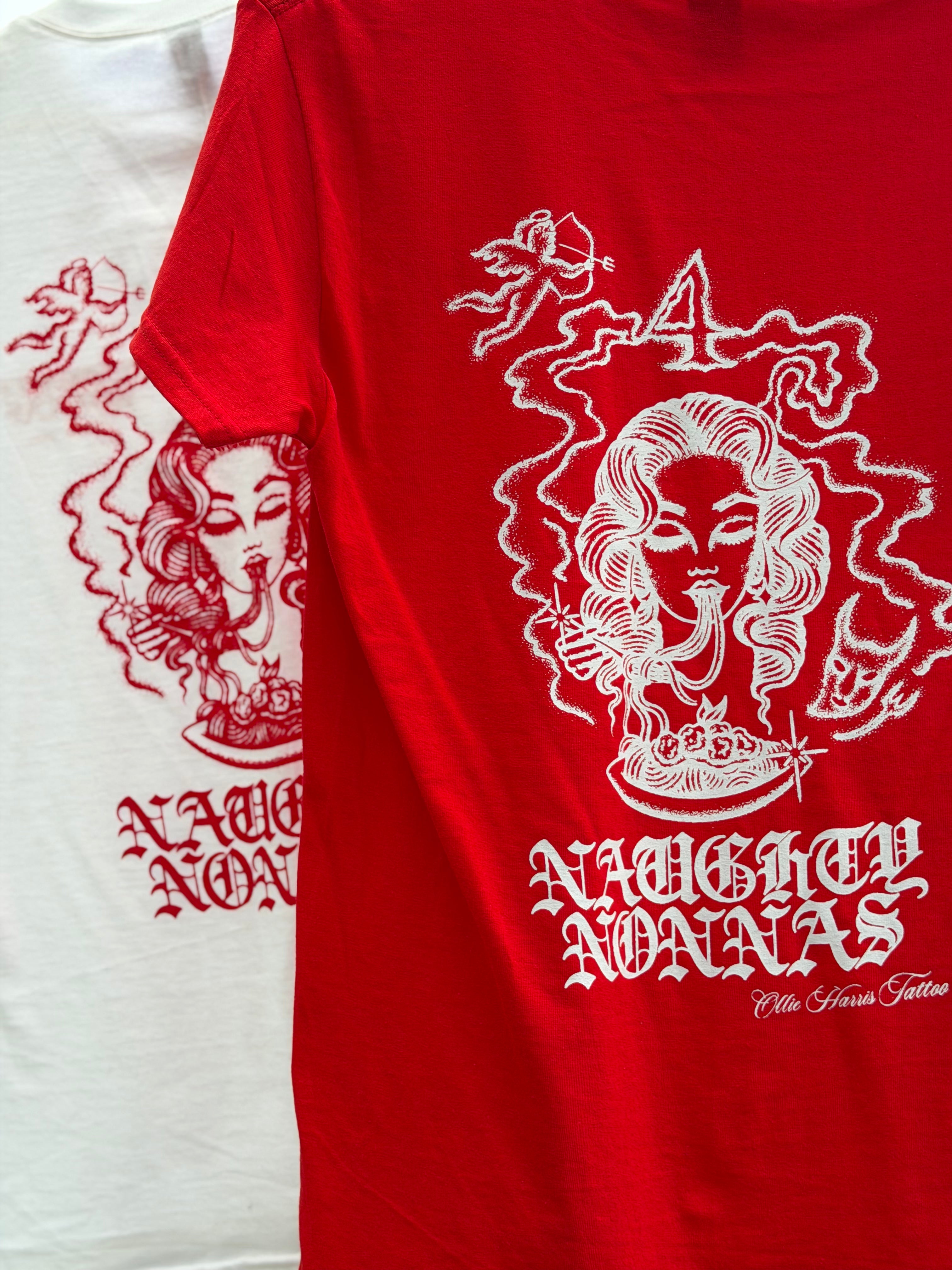 4 Years of Naughty Nonnas Tshirt x Ollie Harris Tattoo