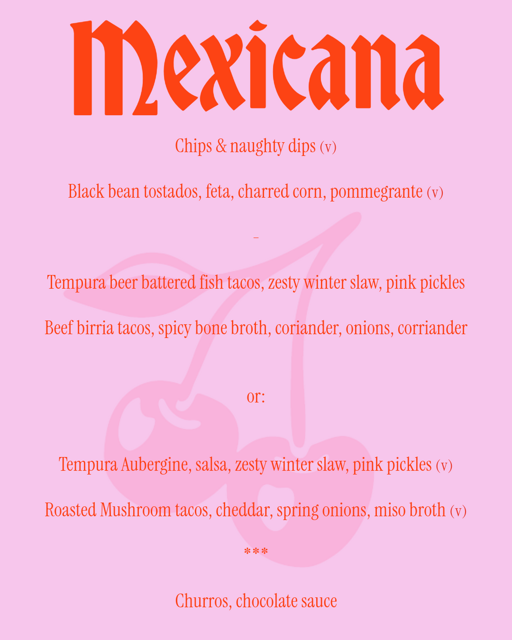 Wednesday 9th Dec - Mexican - Pop-up